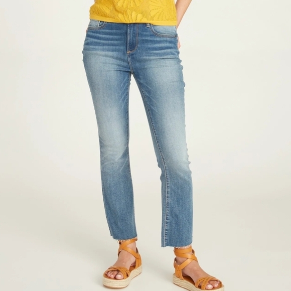 DRIFTWOOD Roxy blue Bahama mama high rise flared leg raw frayed hem jeans - Picture 2 of 12